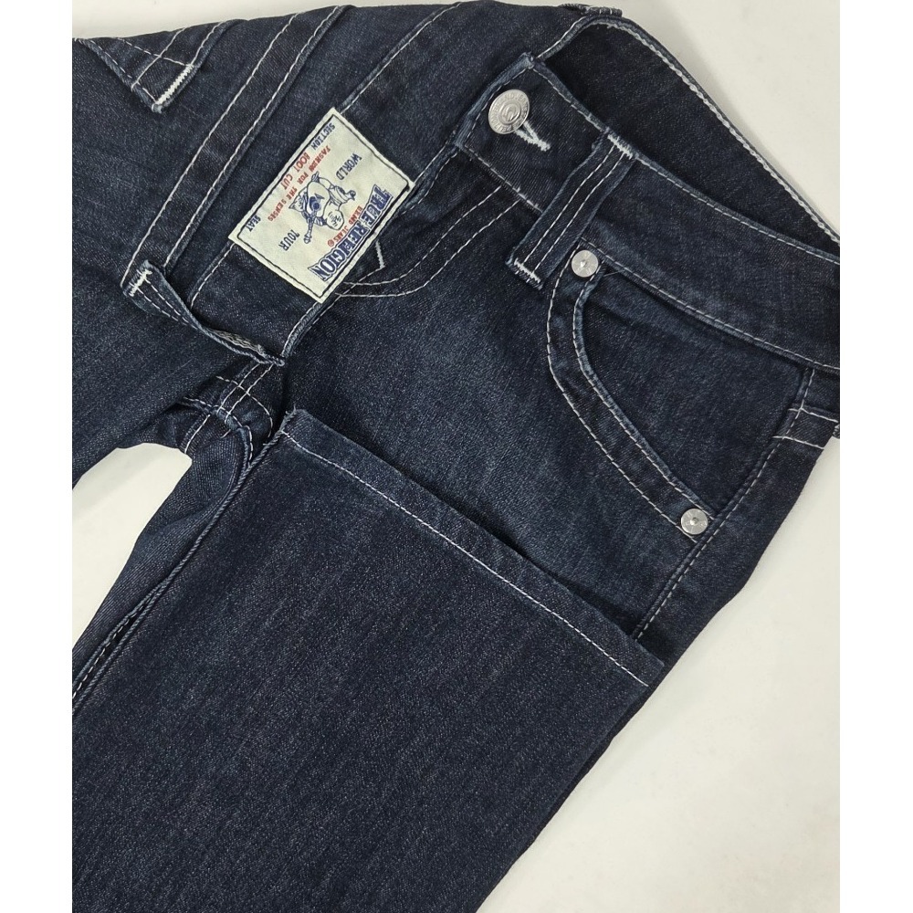 True Religion Jean Boot Cut Horseshoe‎ Pockets Women's 28 Dark Wash 30" Inseam